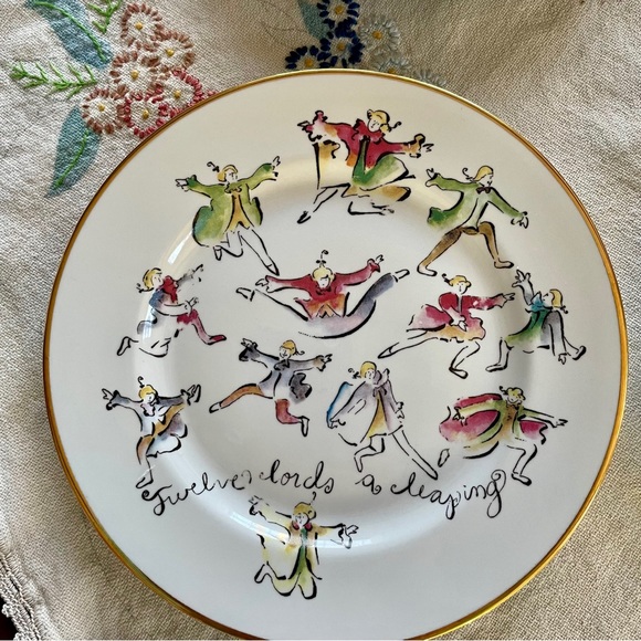 Vintage Rosanna Twelve Days of Christmas Dessert Plates. Made in Italy. - Picture 7 of 12